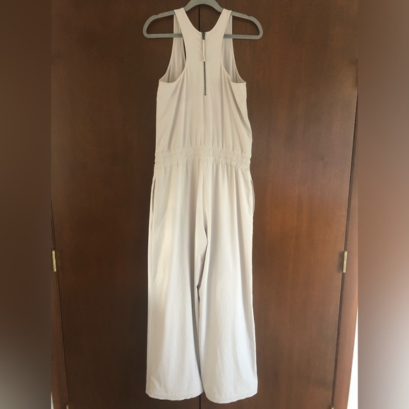 Athleta Revive Wide Leg Cream Halter Jumpsuit - Picture 4 of 13